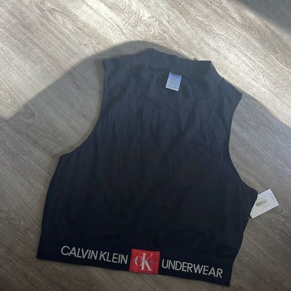 Calvin Klein Underwear Black Mesh Tank Top NEW - Picture 2 of 3